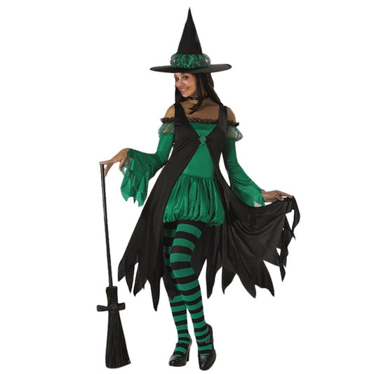 Womens Green Emerald Witch Costume
