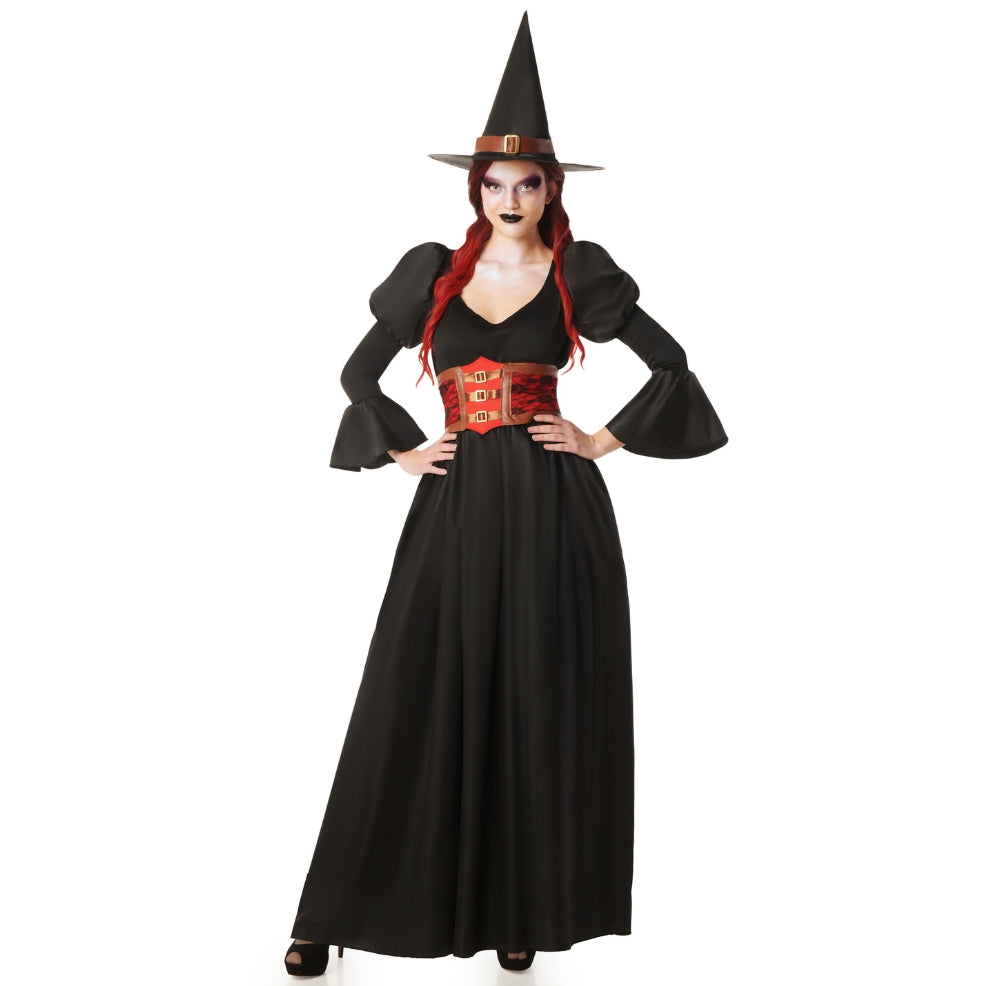 Womens Black Witch Corset Costume
