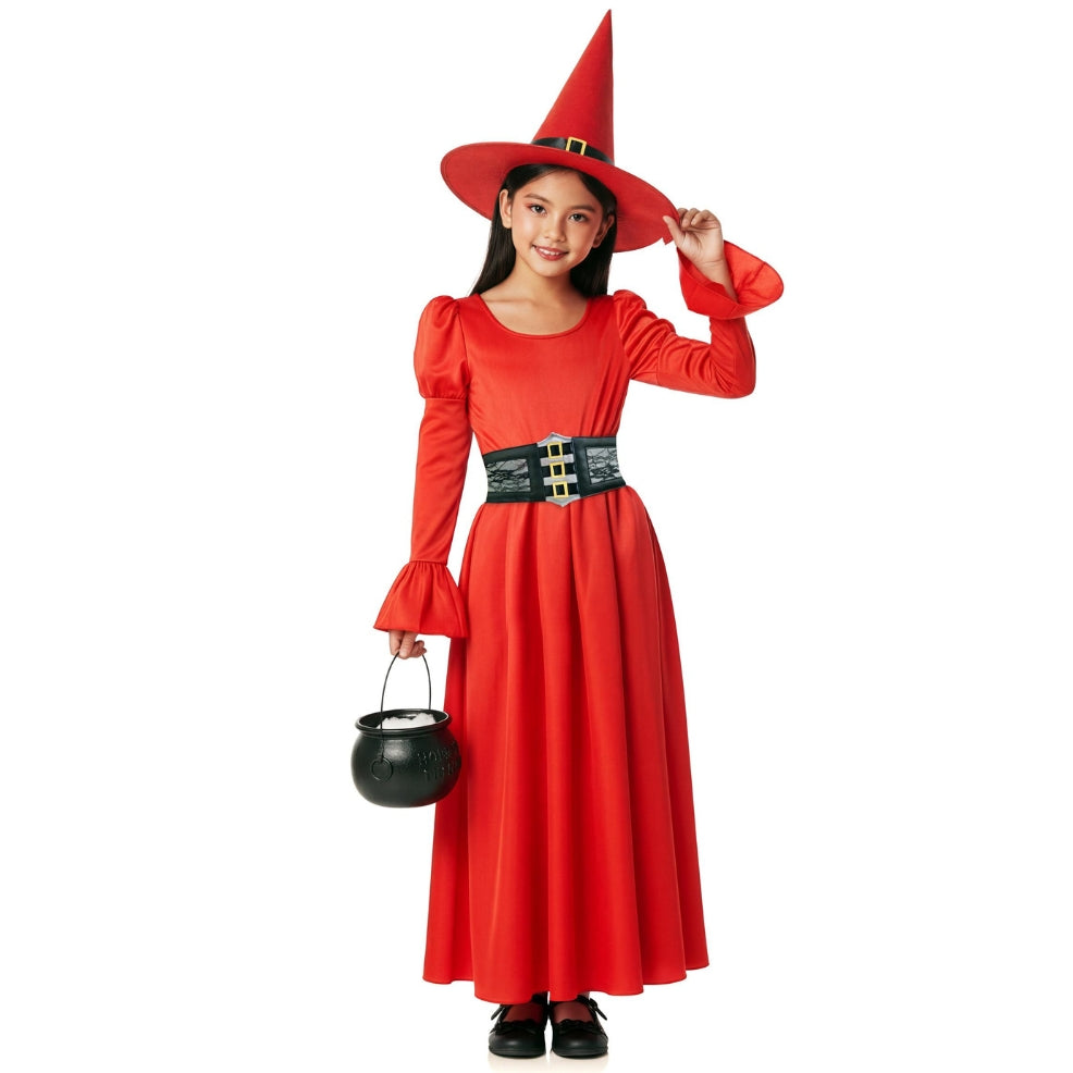 Girls Red Witch Corset Costume