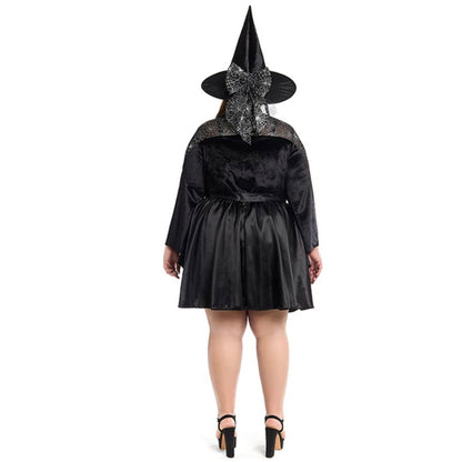 Womens Plus Size Cobweb Witch Costume
