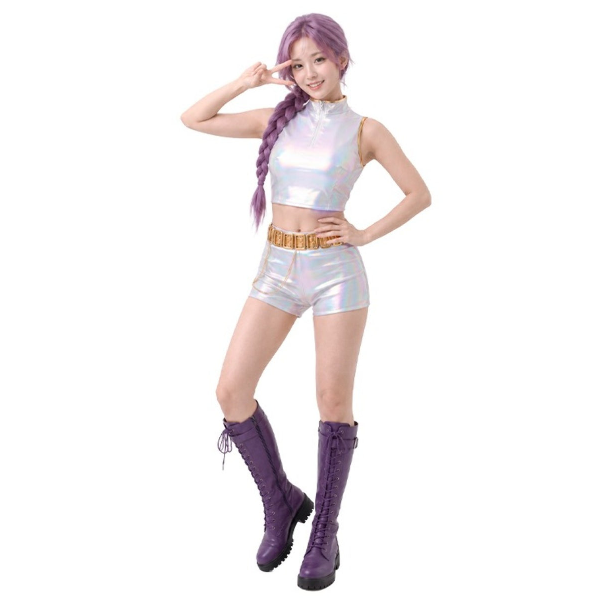 Womens White Basic K-Pop Singer Costume