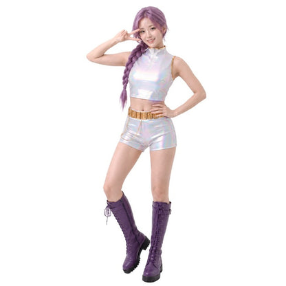 Womens White Basic K-Pop Singer Costume