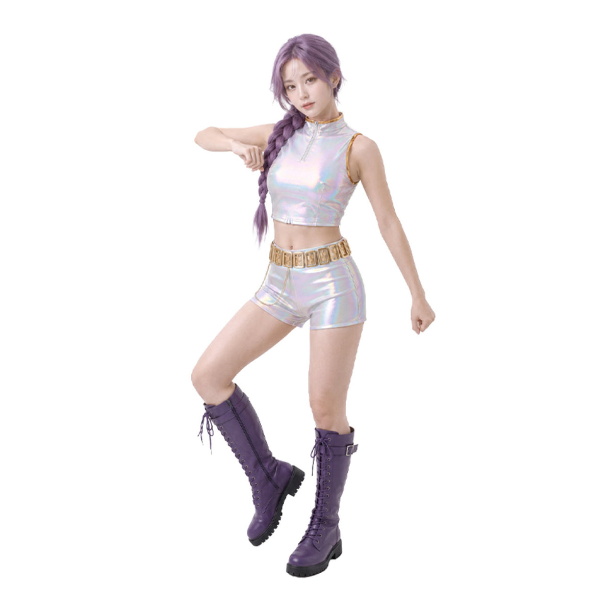 Womens White Basic K-Pop Singer Costume