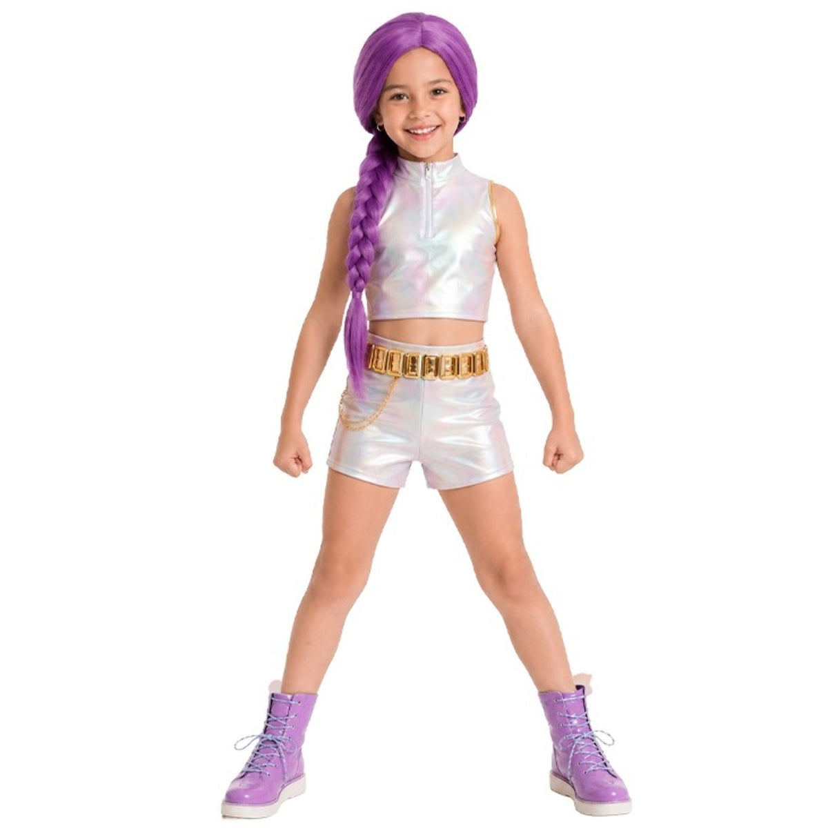 Girls White Basic K-Pop Singer Costume