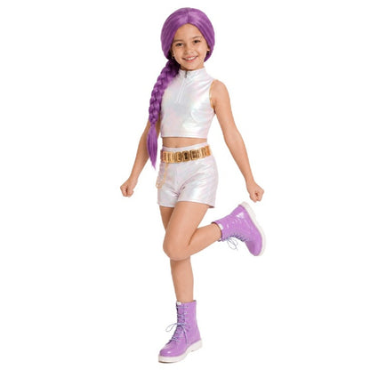 Girls White Basic K-Pop Singer Costume