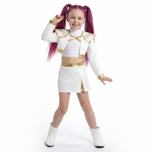 Girls White K-Pop Singer Costume Deluxe 