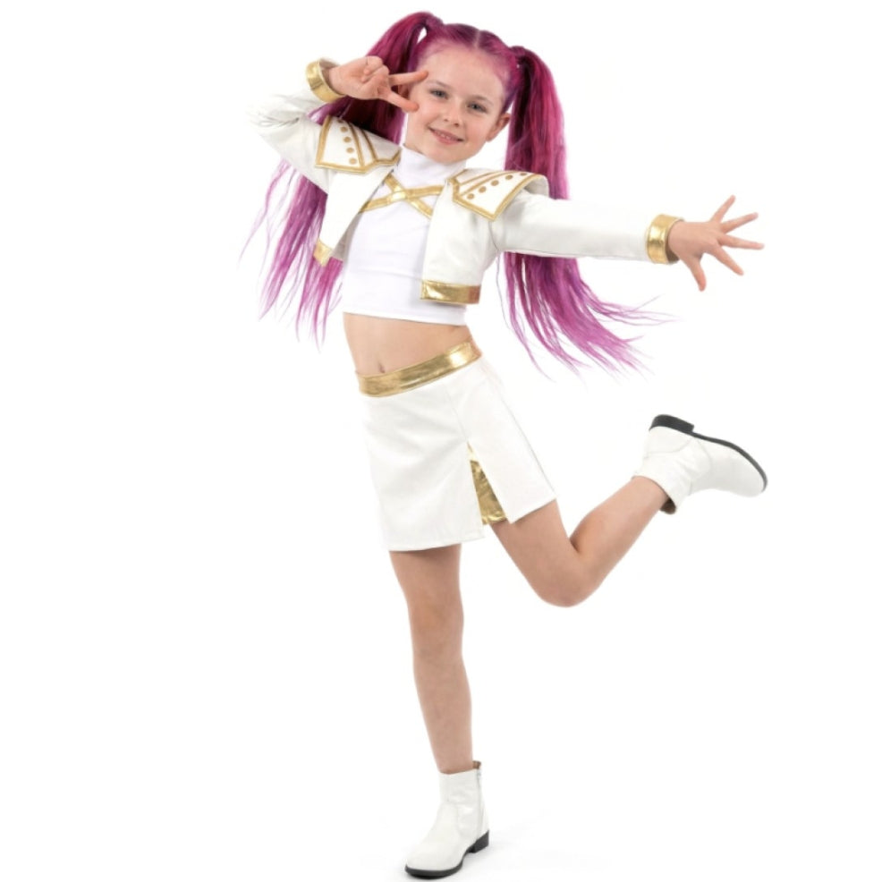 Girls White K-Pop Singer Costume Deluxe 