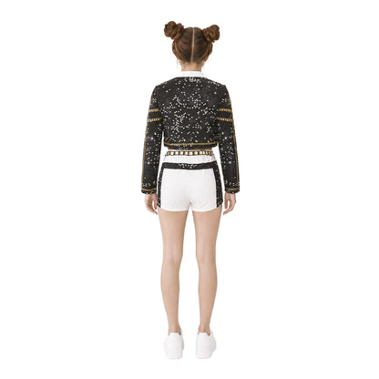 Womens White Luxury K-Pop Singer Costume