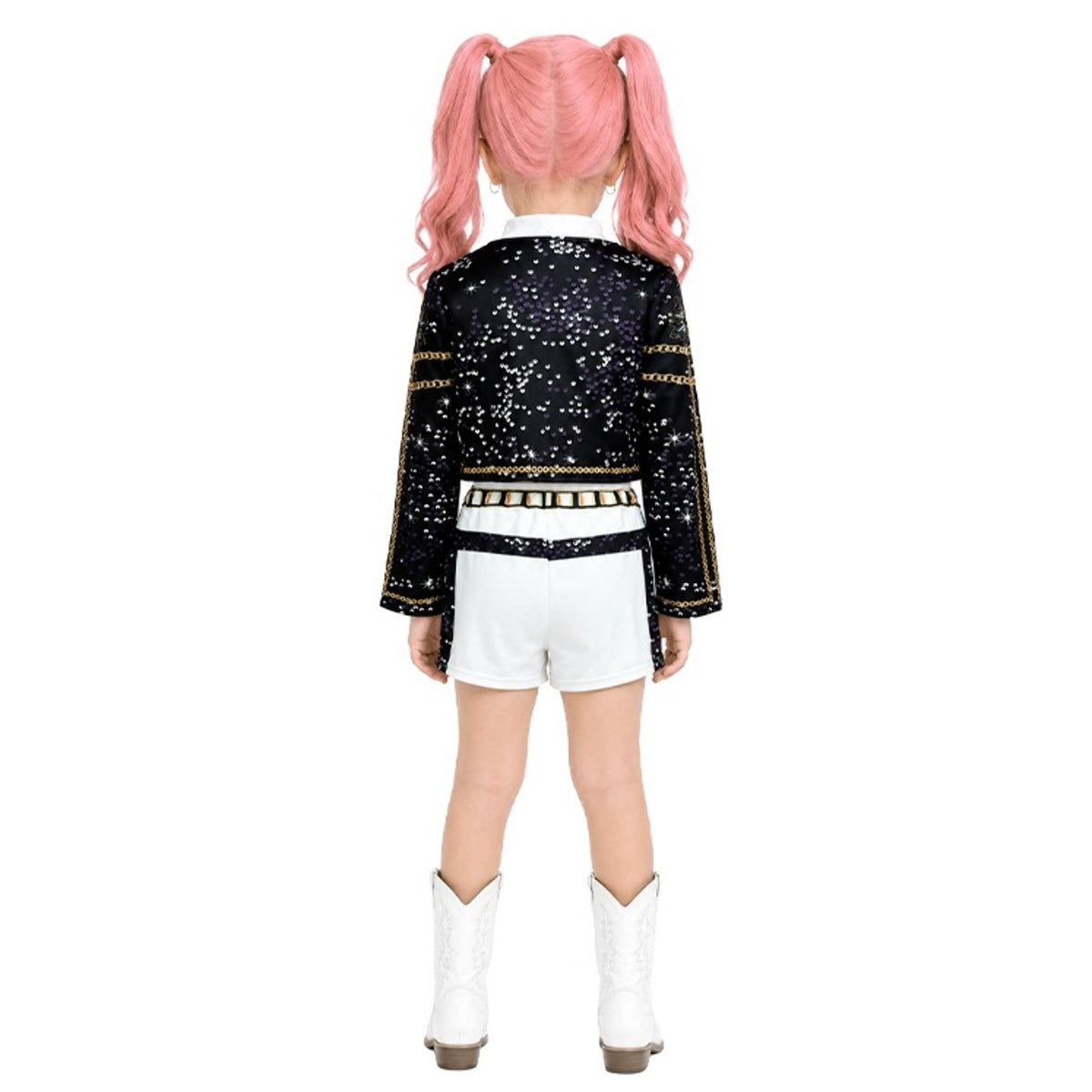 Girls White Luxury K-Pop Singer Costume