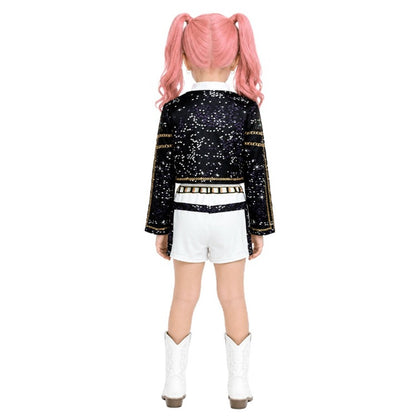 Girls White Luxury K-Pop Singer Costume