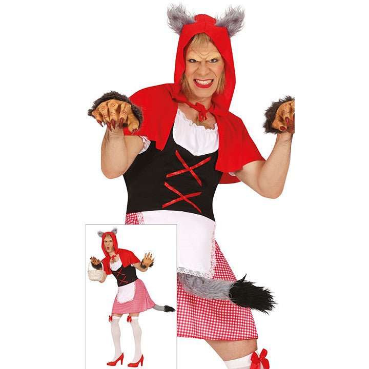 Mens Little Red Riding Hood Costume with Tail