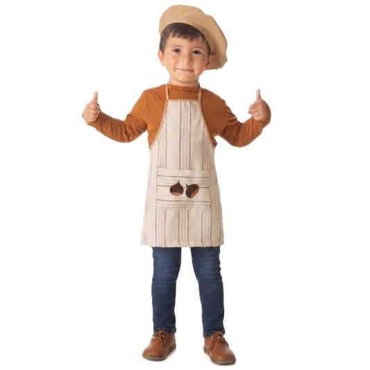 Boys Chestnut Seller Striped Apron Costume
