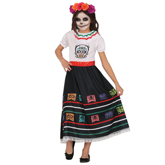 Girls Colourful Catrina Costume 