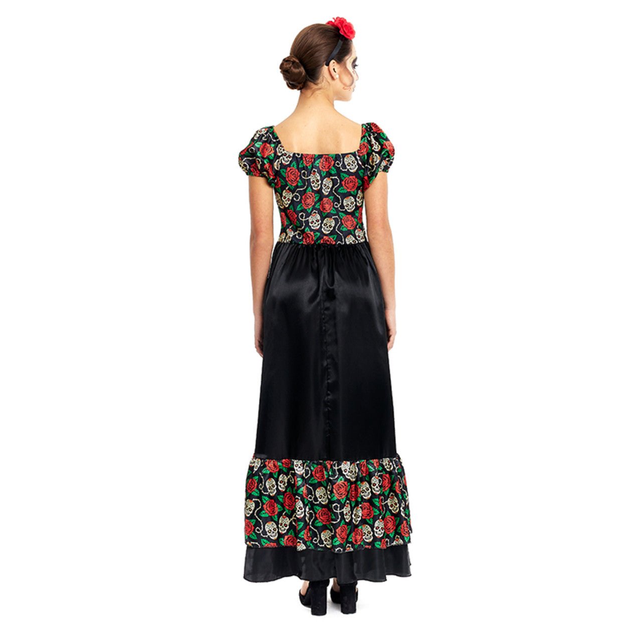Womens Mexican Catrina Roses Costume