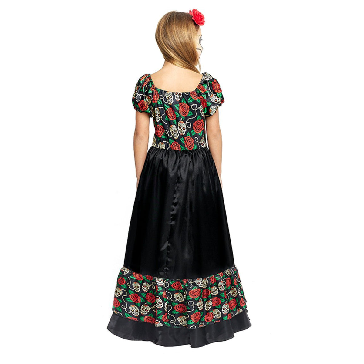 Girls Mexican Catrina Roses Costume