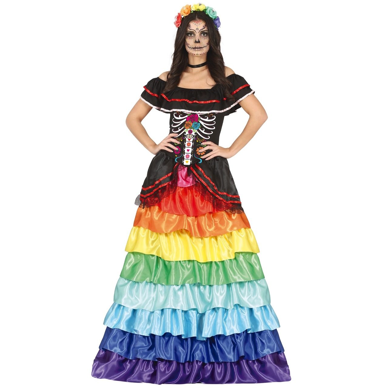 Womens Multicolour Catrina Costume