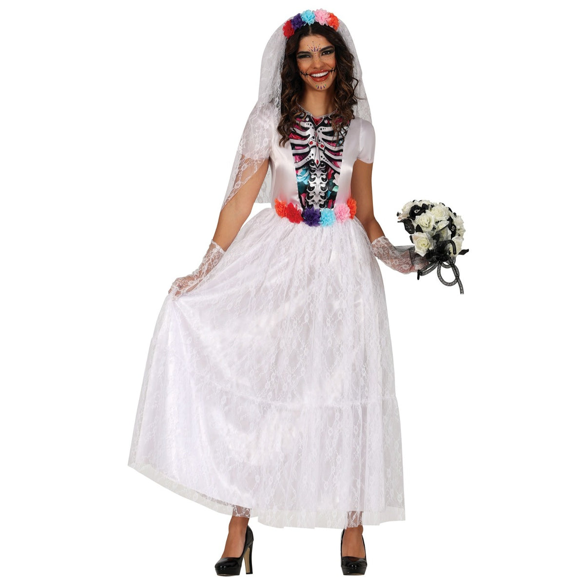 Womens White Catrina Bride Costume