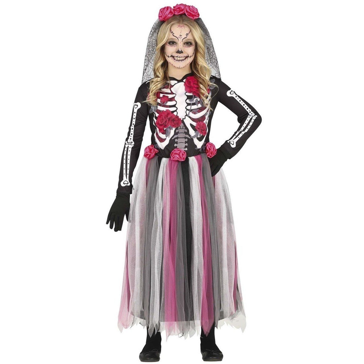 Girls Pink Catrina Costume