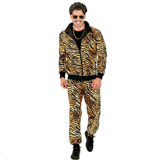 Adult 80s Animal Print Tracksuit Costume