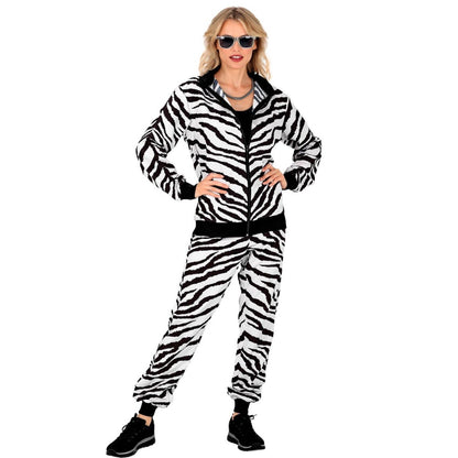 Adult 80s Zebra Tracksuit Costume