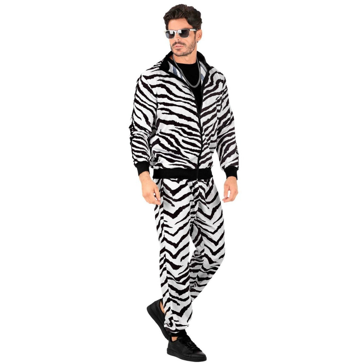 Adult 80s Zebra Tracksuit Costume