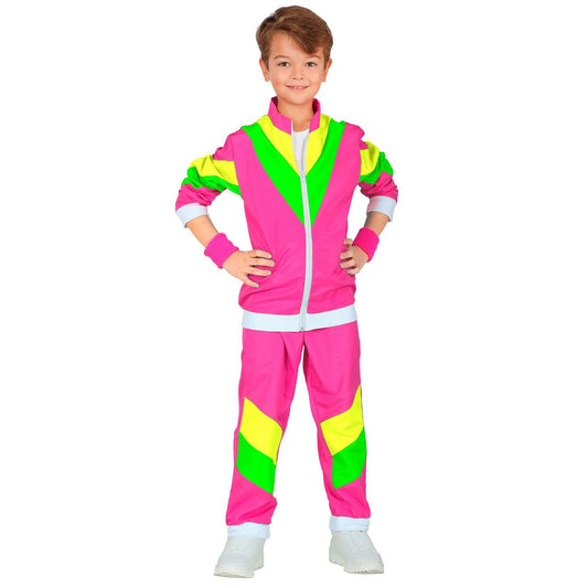 Kids Neon 80s Tracksuit Costume