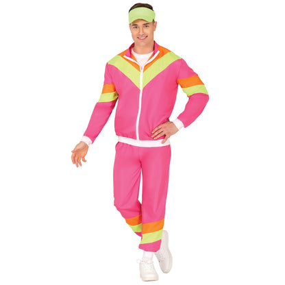 Adult Pink 80s Tracksuit Costume
