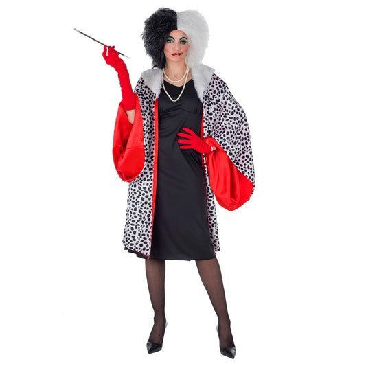 Womens Cruella Deluxe Coat Costume