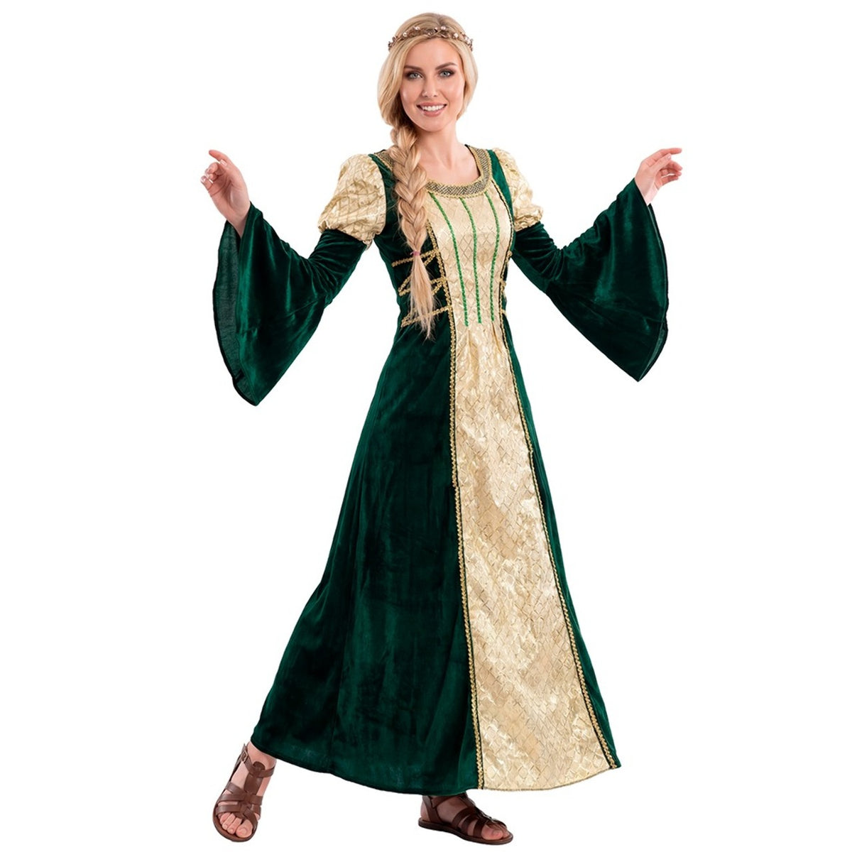 Womens Emerald Medieval Lady Costume