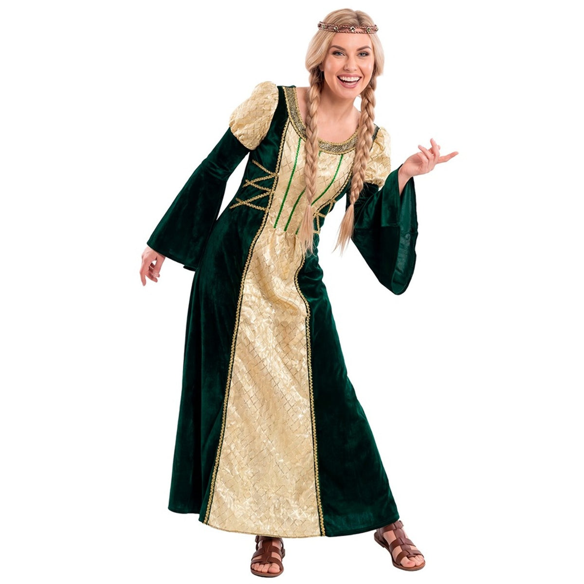 Womens Emerald Medieval Lady Costume