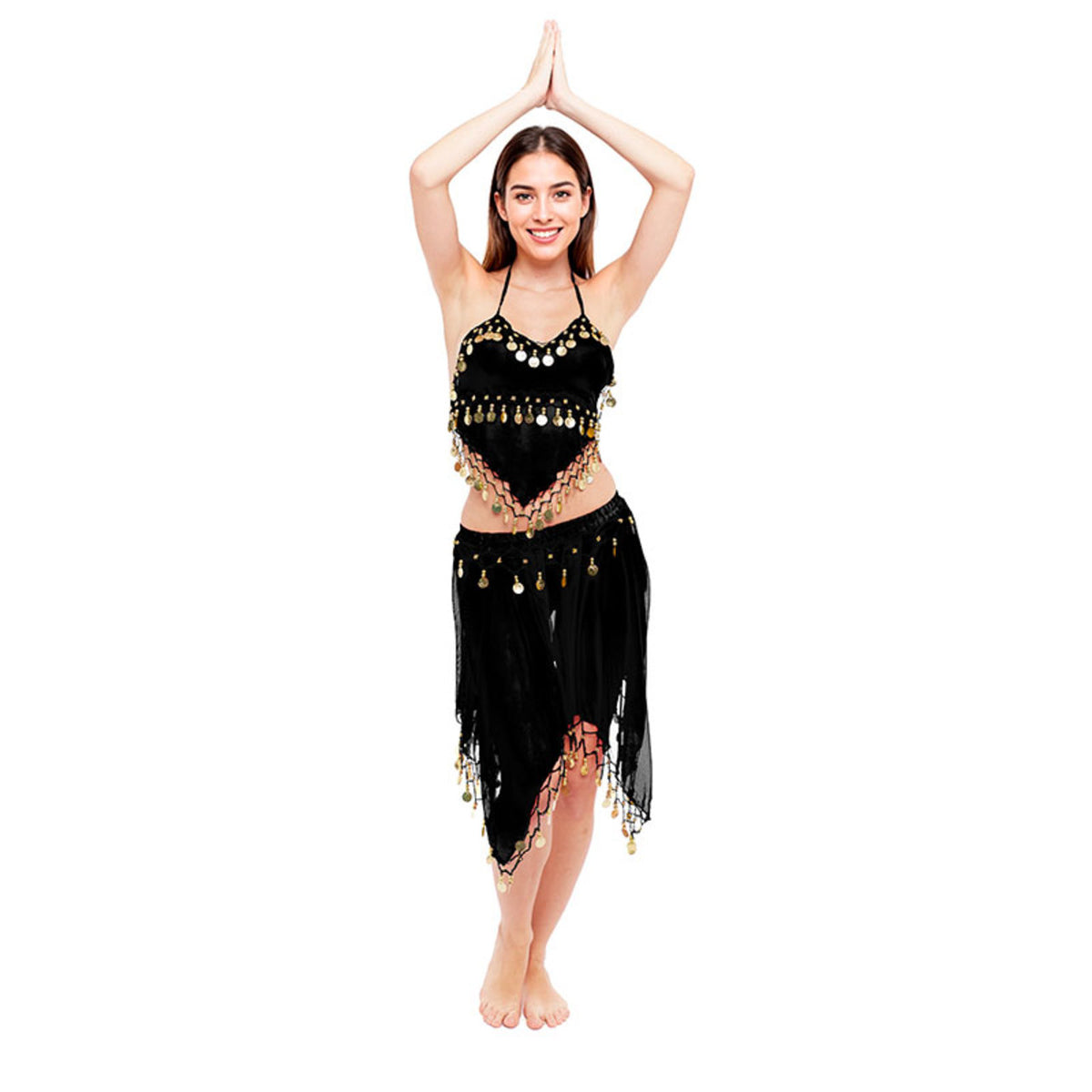 Womens Black Belly Dance Skirt Costume