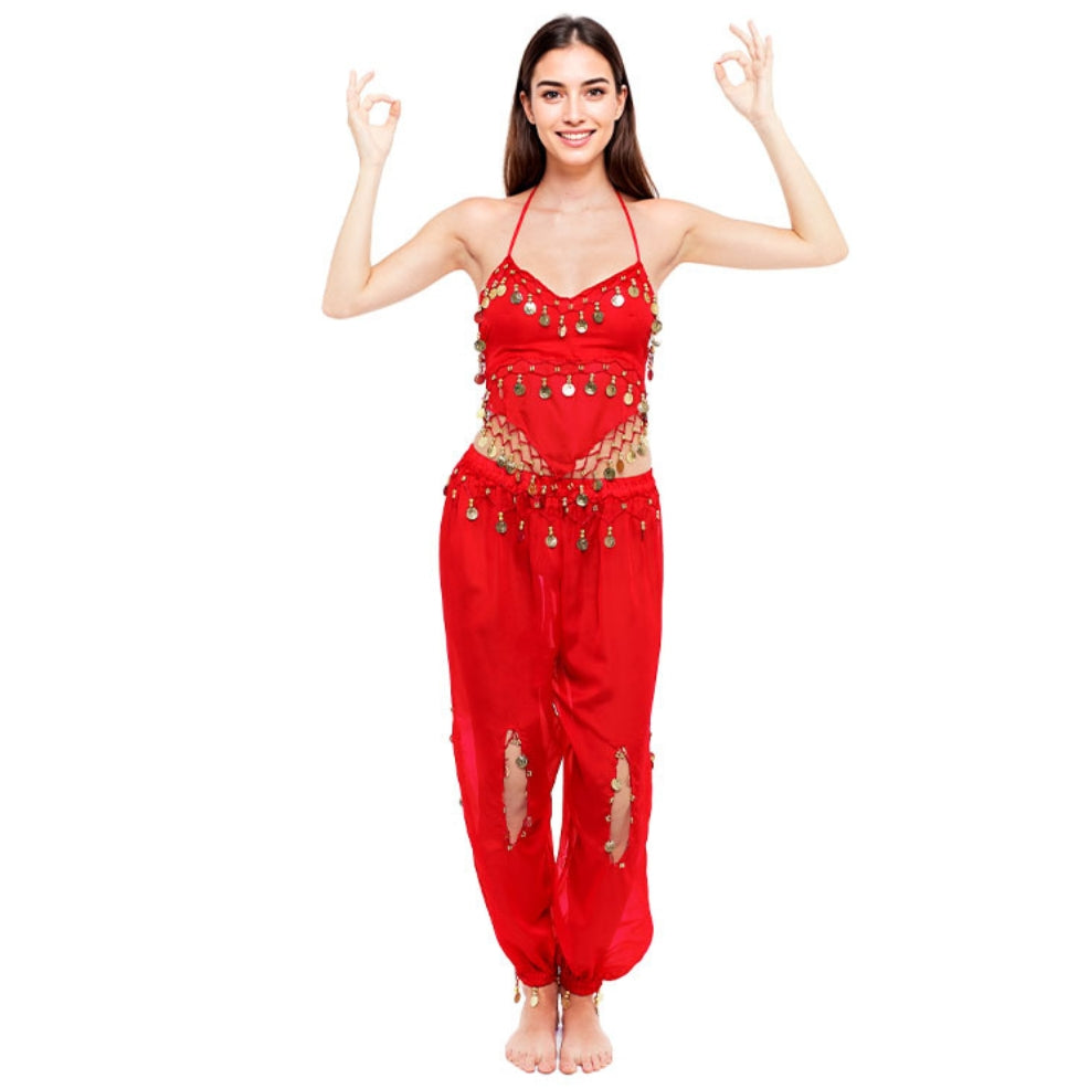 Womens Red Belly Dancer Costume