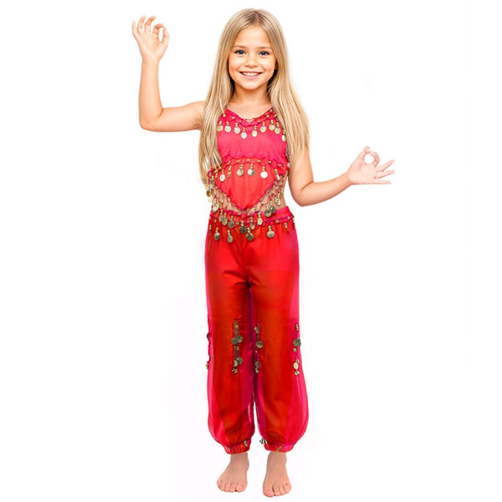 Girls Red Belly Dancer Costume