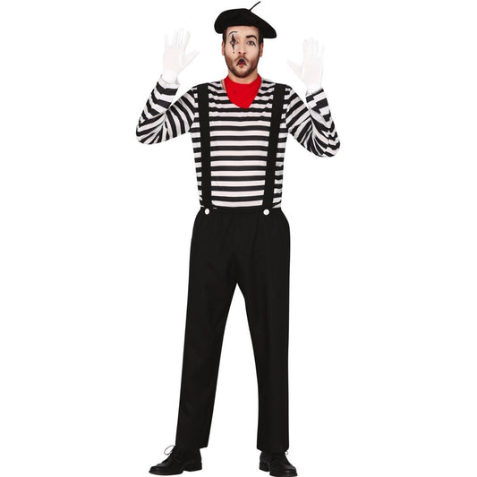 Mens Mime Costume with Beret