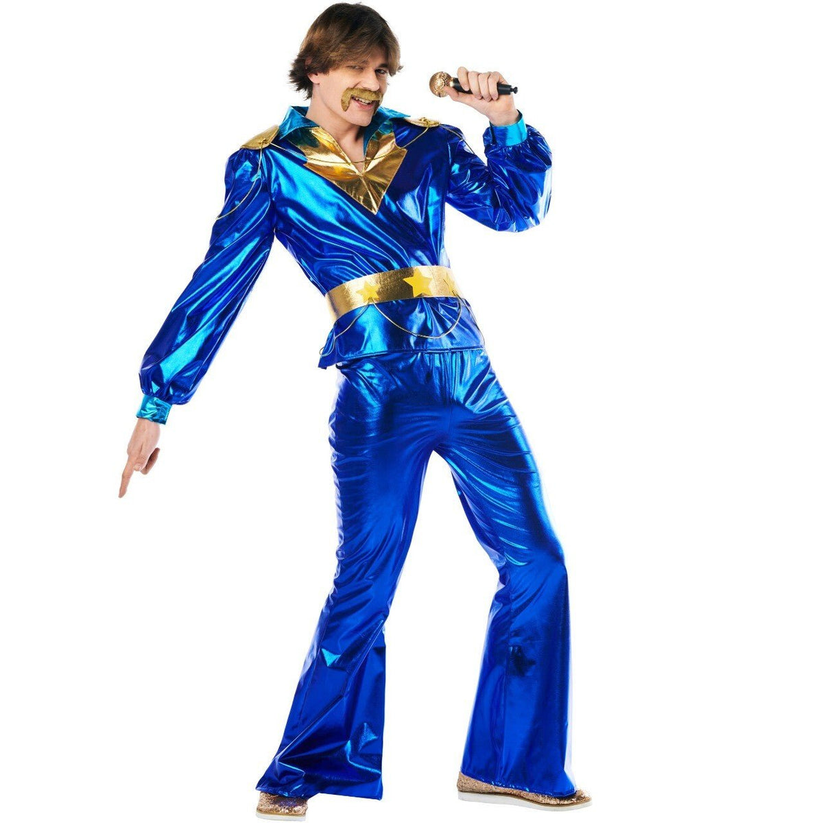 Mens Blue 70s Disco Costume