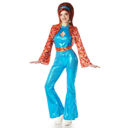 Womens 70s Floral Disco Costume