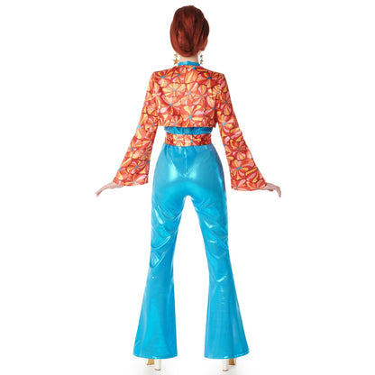 Womens 70s Floral Disco Costume