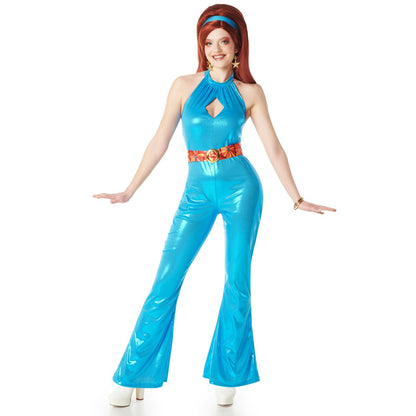 Womens 70s Floral Disco Costume