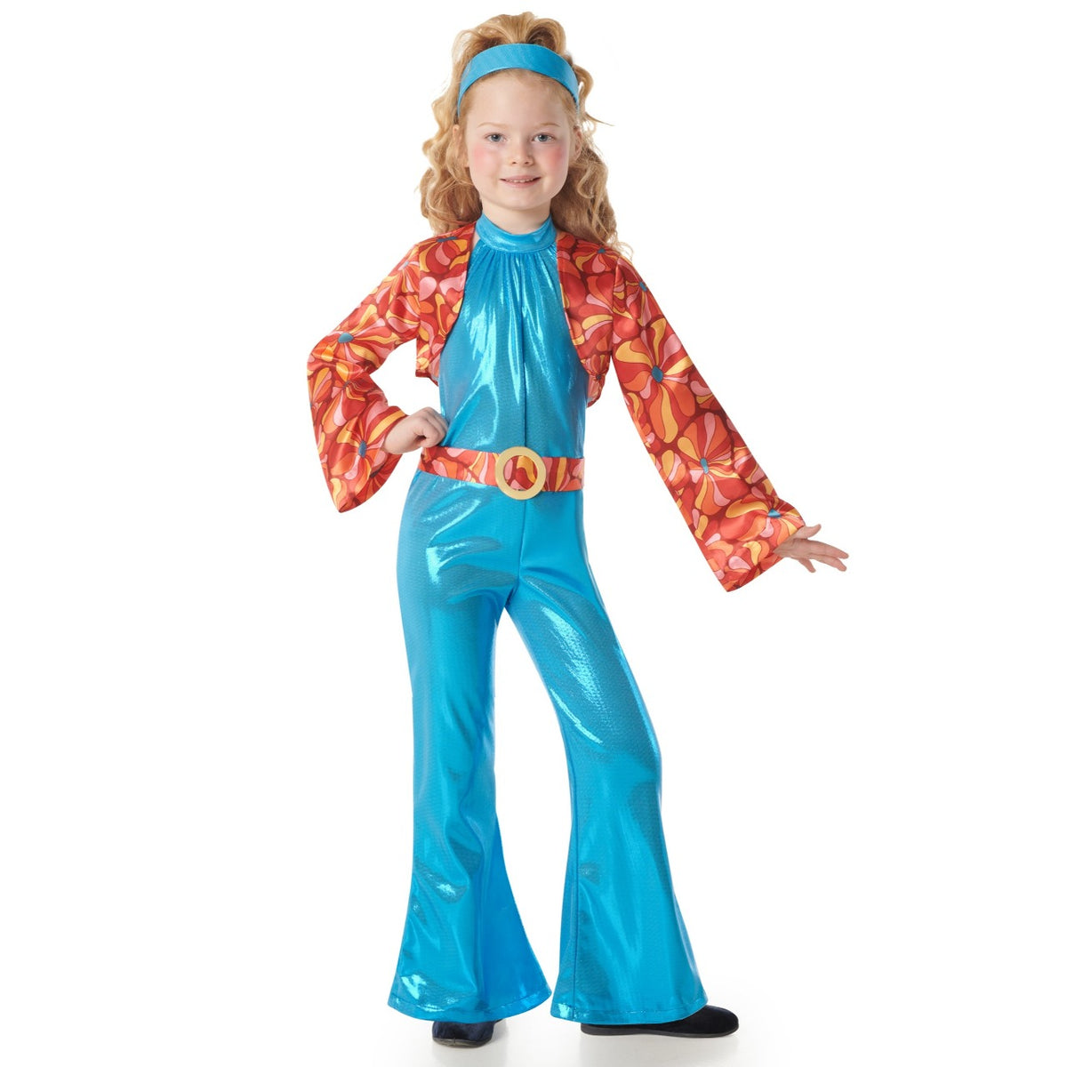 Girls 70s Floral Disco Costume