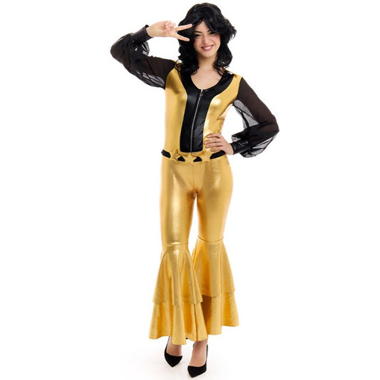 Womens Gold Disco Costume