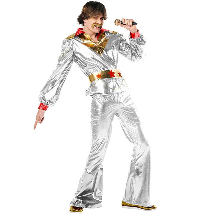 Mens 70s Silver Disco Costume