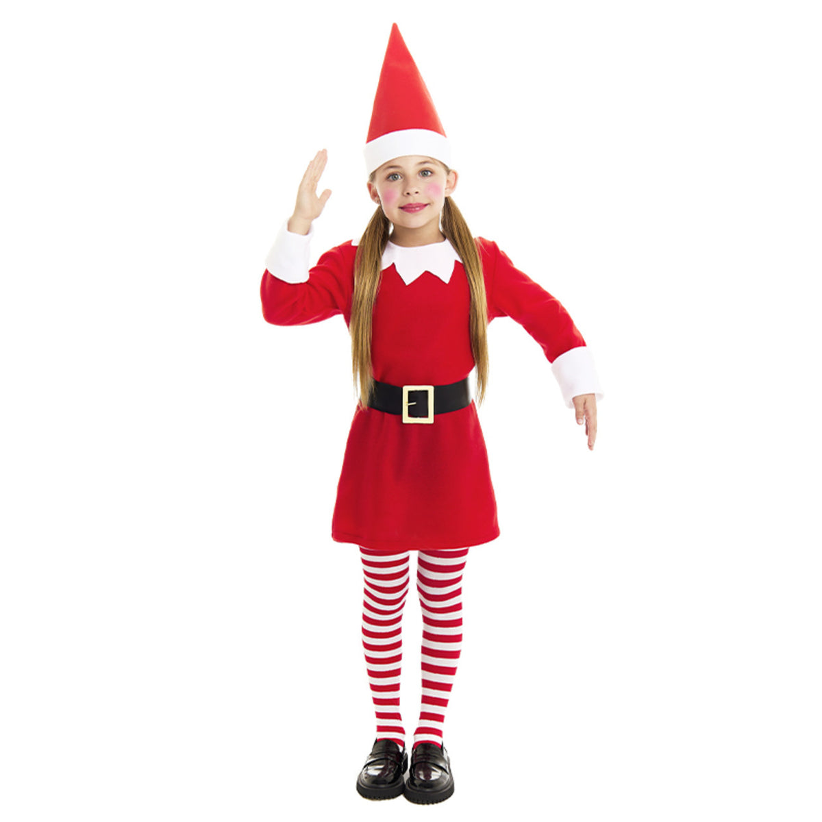Girls Red Christmas Elf Costume