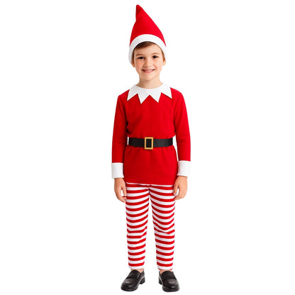 Boys Striped Christmas Elf Costume