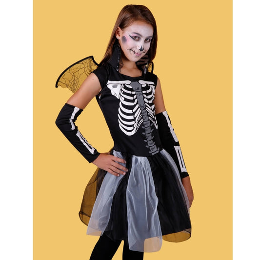 Girls Winged Skeleton Costume