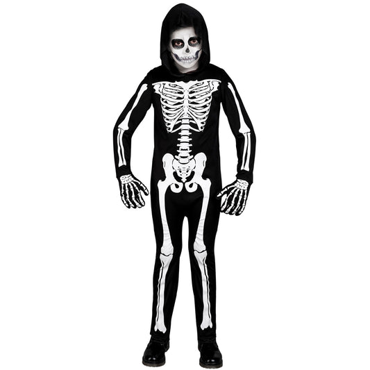 Boys Eco Hooded Skeleton Costume