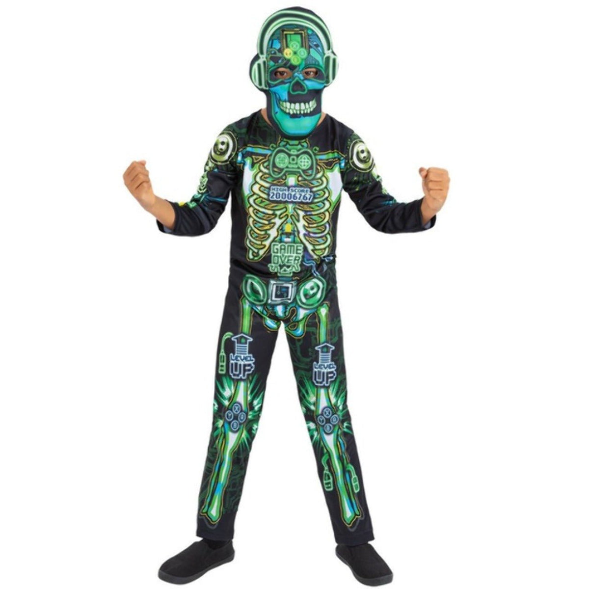Kids Glow Robot Skeleton Costume