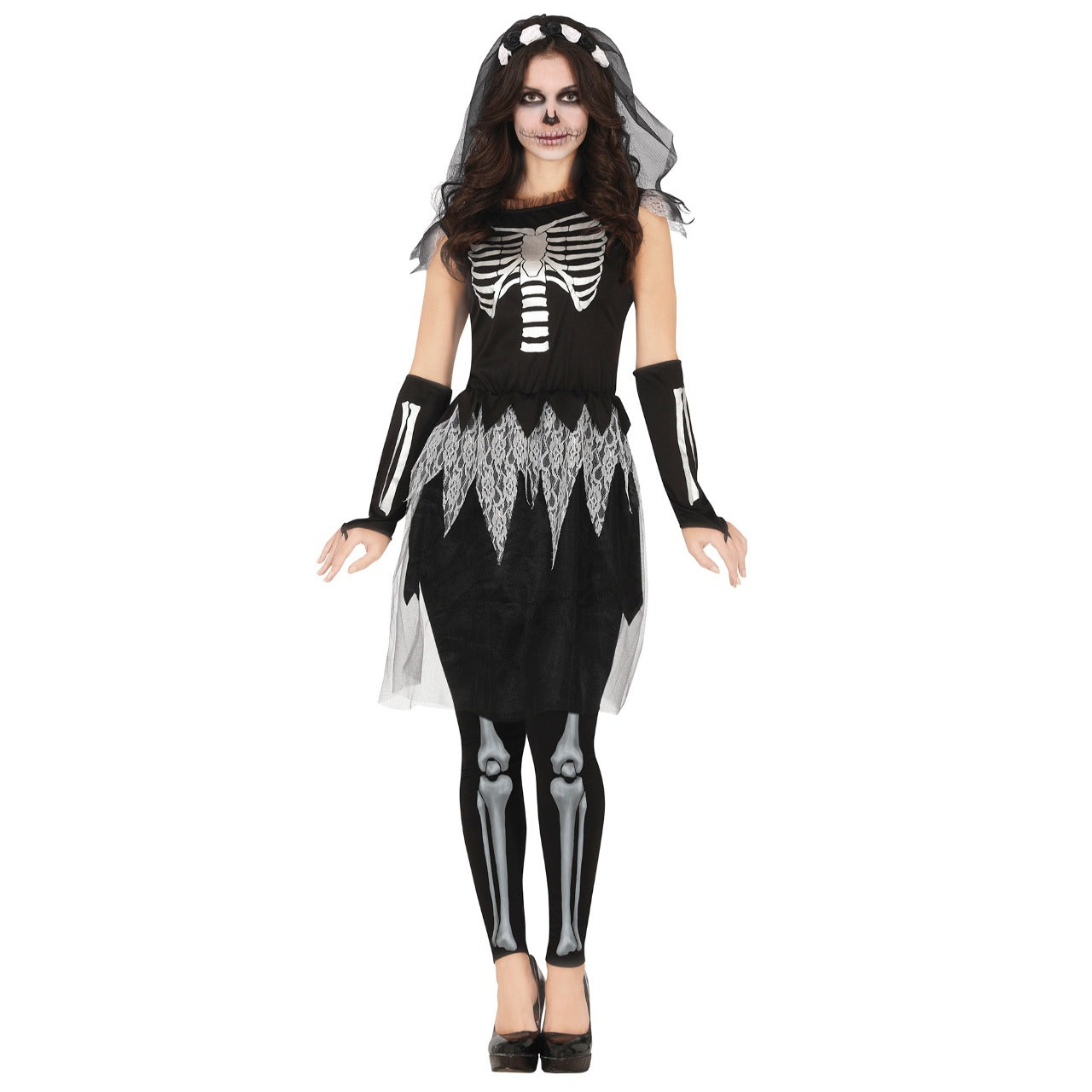 Womens Silver Skeleton Costume