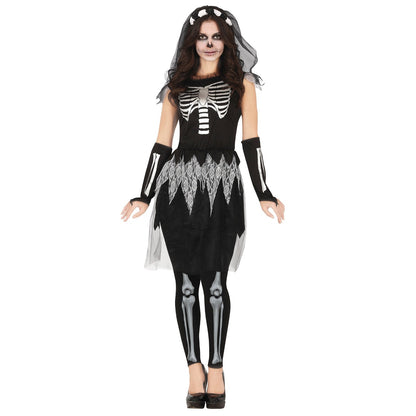 Womens Silver Skeleton Costume