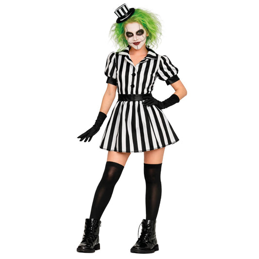 Womens Striped Ghost Dress Costume