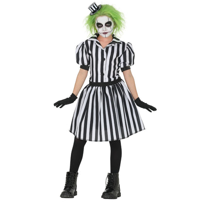 Girls Striped Ghost Dress Costume